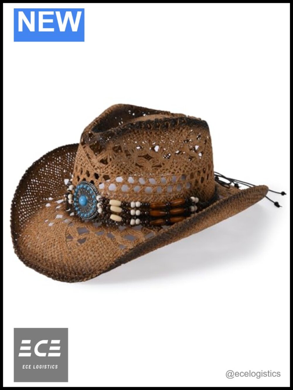 Straw Cowboy Hat Wide Brim Sun Protection Western Cowgirl Hat